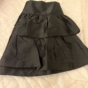 Elegant Black Tiered mini Skirt